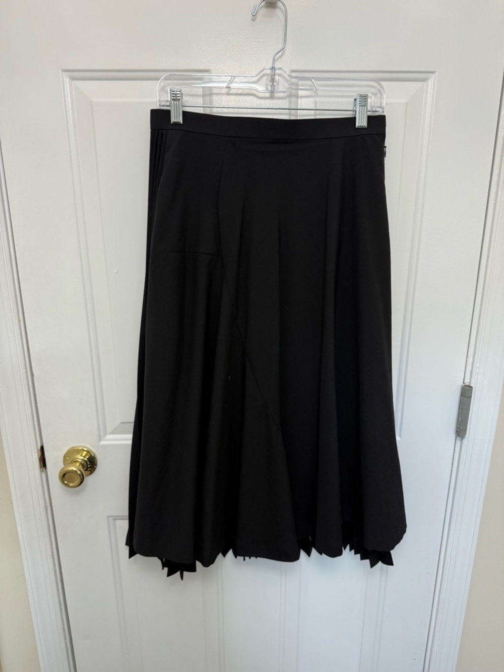 comme des garcons women Black Pleated Midi Skirt M Designer Luxury